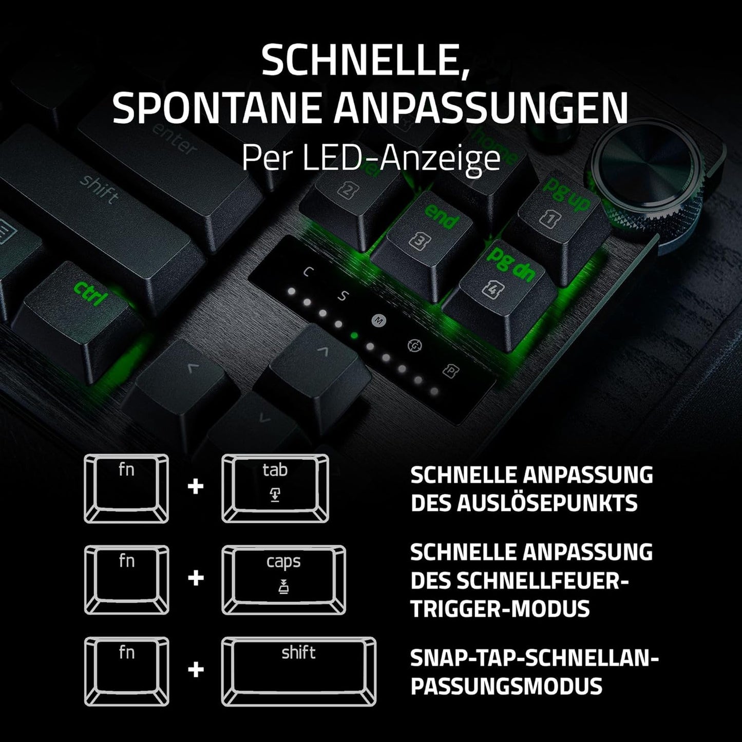 Razer Huntsman V3 Pro Tenkeyless - Analoge Optische TKL E-Sport PC Gaming-Tastatur Ohne Ziffernblock - Snap Tap - Rapid Trigger - Digitaler Drehregler & Steuerungstaste - QWERTZ De-Layout | Schwarz