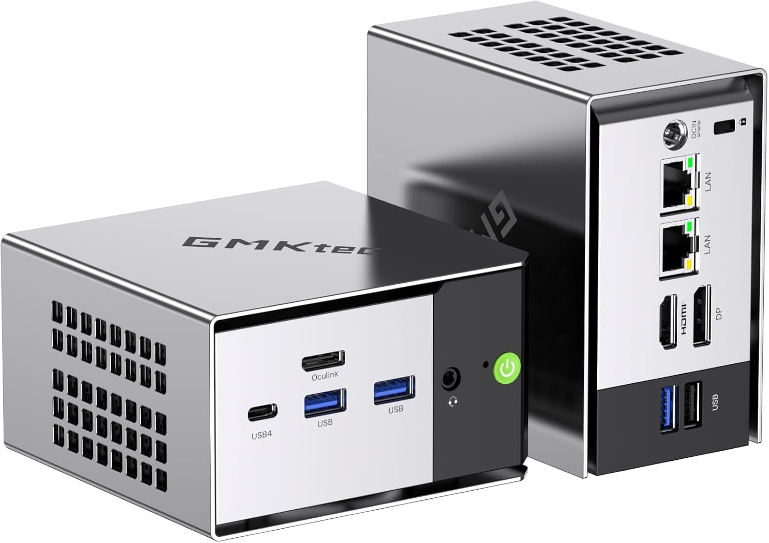 Gmktec AMD Mini Gaming PC Ryzen 5 Pro 6650H(Beats 5825U/7430U 6K/12T) Mini-Pc M8 16GB DDR5 6400, 1TB M.2 SSD, Mit Oculink|Dual 2.5G Lan|Wifi6E|Triple 8K Display, Micro PC Für Büro/Gaming/Zuhause