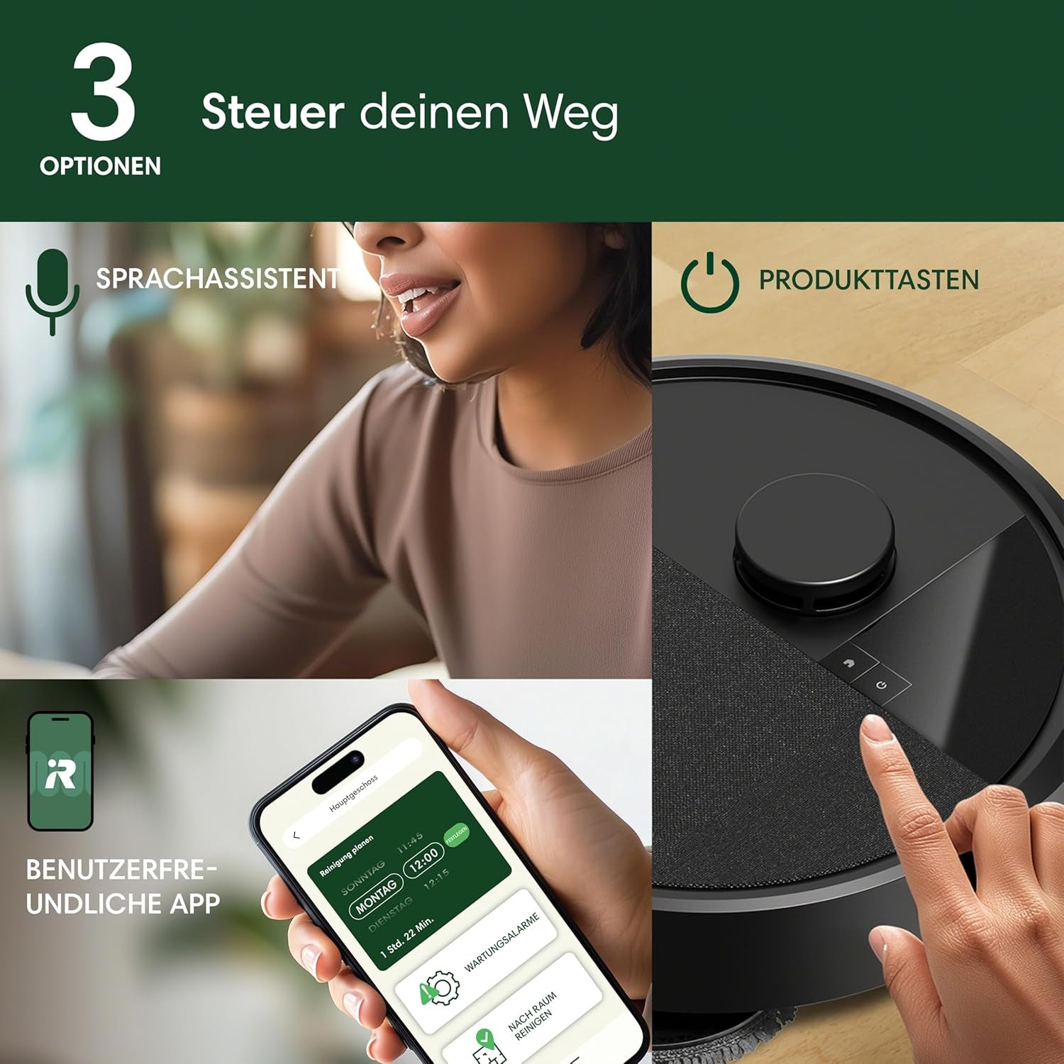 Irobot Roomba plus 405 Combo Robot + Autowash Dock Saugroboter Mit Wischfunktion - Clearview Lidar - 7000Pa - Dualclean Wischpads - Smartscrub - Teppicherkennung - 75 Tage Entleerung - Schwarz