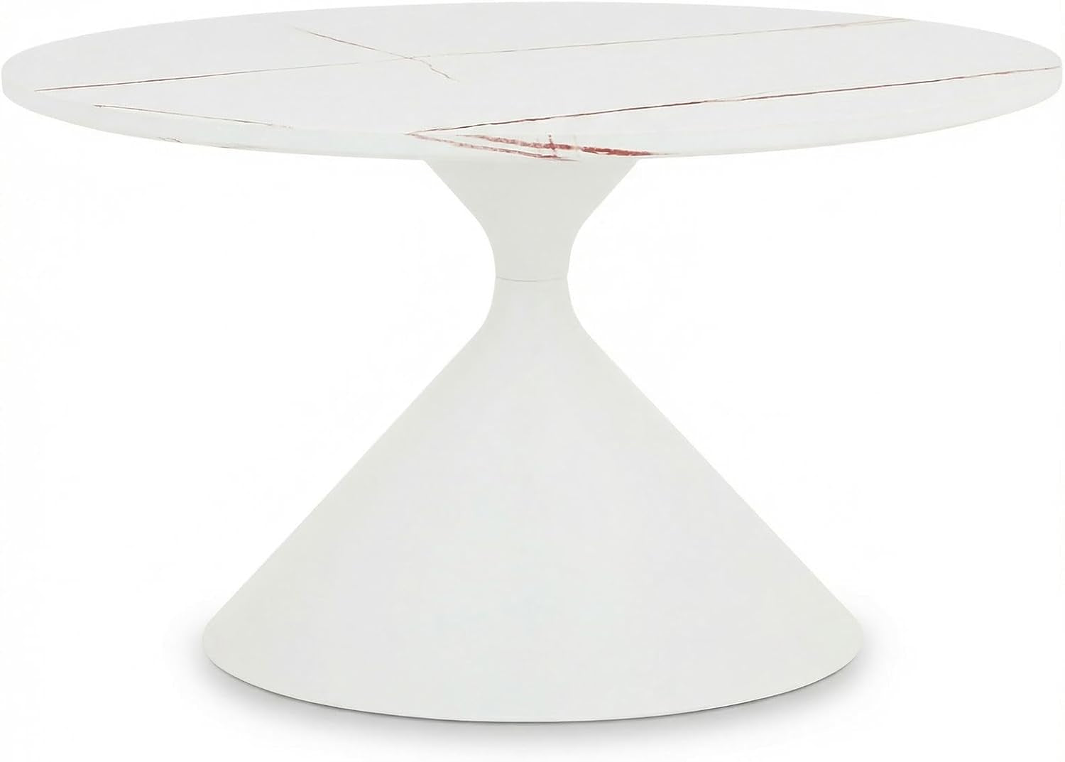 IDIMEX Couchtisch ISOMA Rund Ø70Cm, Weiß – Moderner Wohnzimmertisch Mit MDF in Steinoptik Und Stabilem Metallgestell Mit Pulverbeschichtung Ideal Als Beistelltisch Für Sofa Oder Lounge