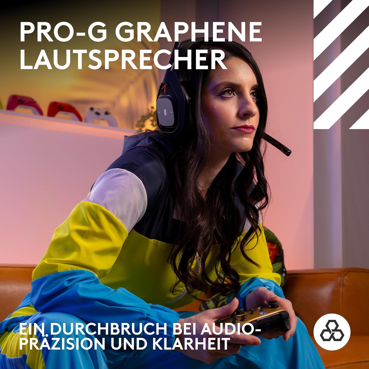 Logitech G Astro A50 LIGHTSPEED, Kabelloses Gaming-Headset + Basisstation (5. Generation), PRO-G GRAPHENE, 3-System-Umschaltung, USB-C, Xbox, PS5, Pc/Mac, Nintendo Switch/Switch 2, Bluetooth - Schwarz