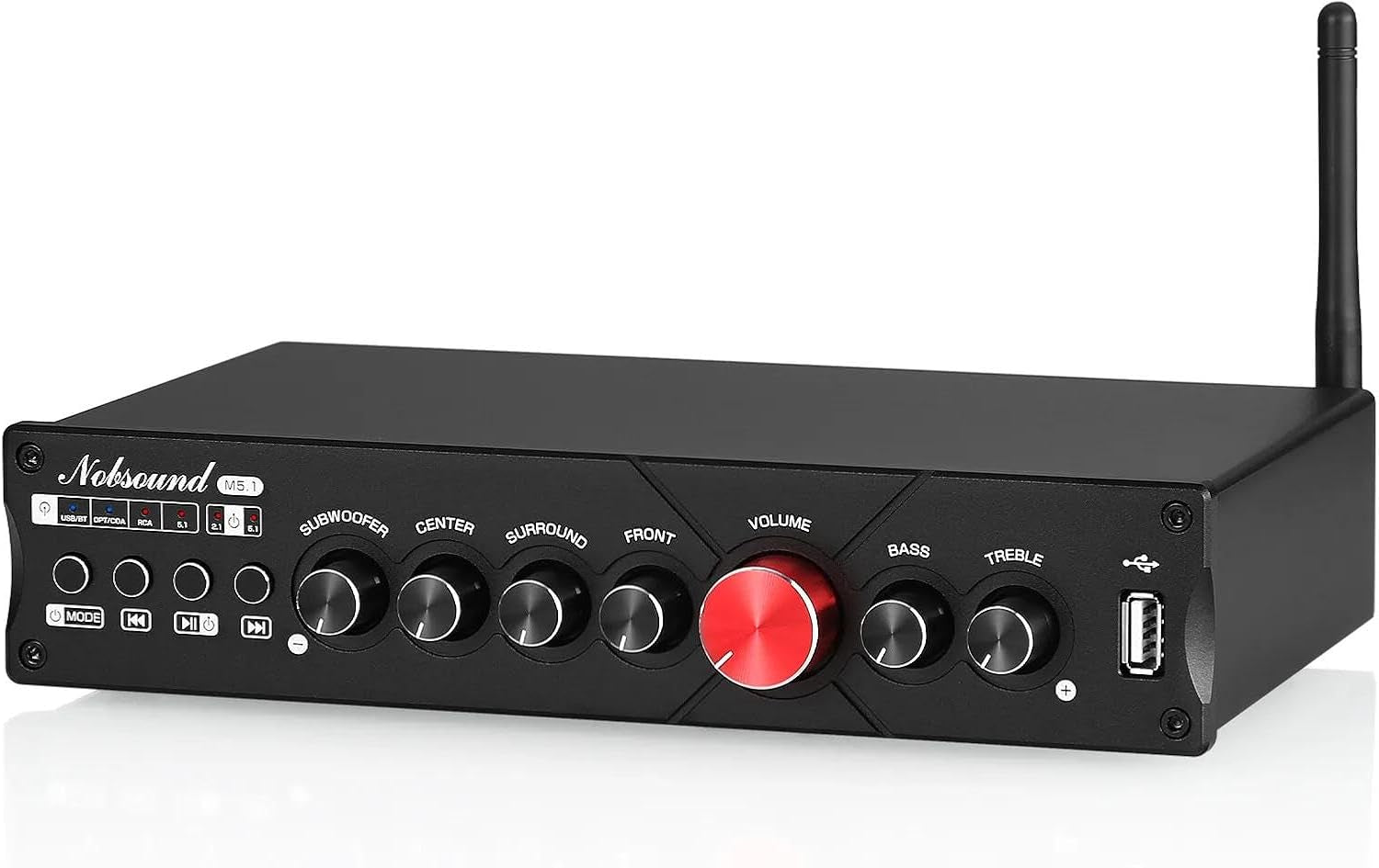 Nobsound Hifi 5.1 Kanal Bluetooth Verstärker Stereo Heimkino Power Amp Subwoofer Verstärker Audio Amplifier