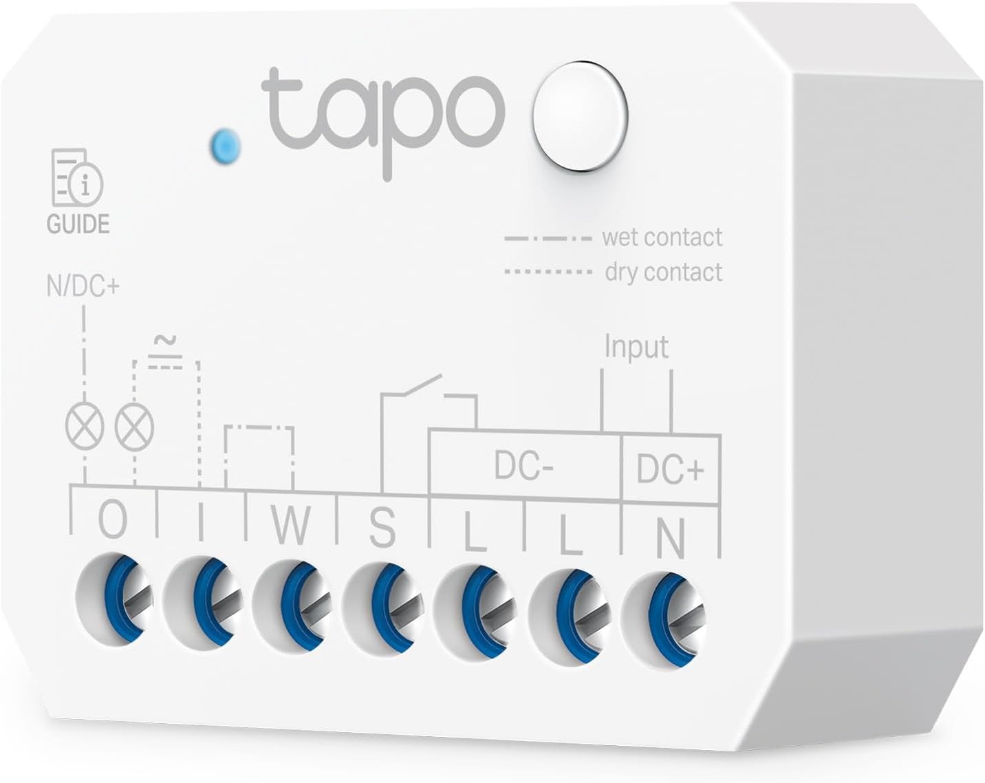 Tapo S110E WLAN Und Bluetooth Smart Relaisschalter, Dry/Wet Contact, 1 Kanal, 10A, Lichtschalter, Garagentoröffner, Energieerfassung, Kompatibel Mit Alexa, Matter, Kein Hub Erforderlich