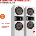 Fenton SHF700W - Hifi Lautsprecher Stereo Set Für Ihre Heimkino Hifi Anlage, 400 Watt Standlautsprecher Paar, Passive Lautsprecher Boxen Für TV, Stereo- Und Surround-Sound-Systeme - Weiß