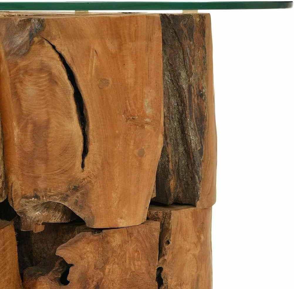 Vidaxl Massivholz Couchtisch 60 Cm Beistelltisch Kaffeetisch Teak Treibholz