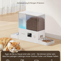 Rojeco 2-In-1 Futterautomat Und Wasserspender, 5L Trockenfutter Automat Für Katzen Mit 3.5L Wassertank, Programmierbarer Futterspender Katze Mit Led-Display, Für Kleine Und Mittelgroße Haustiere