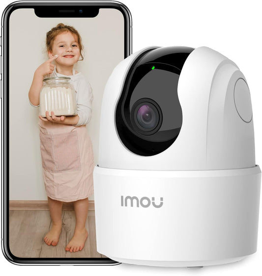 Imou 2K Überwachungskamera Innen WLAN Kamera Überwachung Innen 360° Für Hausstier Babyphone Mit Ki-Personenerkennung, Automatische Verfolgung, Nachtsicht, Zwei-Wege-Audio,Sirene,Funktioniert Mit Alexa