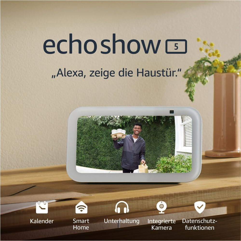 Echo Show 5 (Neueste Generation) | Kompakter Smarter Touchscreen Mit Alexa Zum Steuern Deines Smart Homes Und Mehr | Graublau