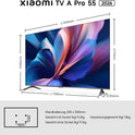 XIAOMI a Pro, 55" (140 Cm), 4K UHD QLED, Smart TV, Google TV, Triple Tuner DVB-C/S/S2/T/T2, HDR10+, Game Boost 120Hz, MEMC, Sprachsteuerung Mit, 2+8GB, Kompatibel Mit Apple Airplay & Google Cast