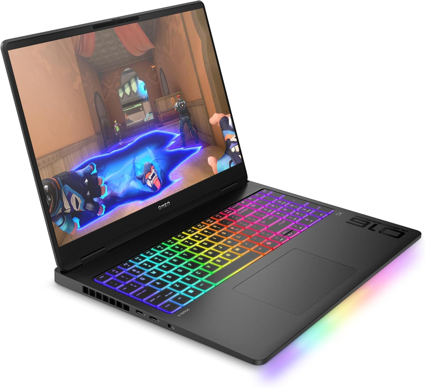 HP Omen MAX Gaming Laptop, 16" 2.5K WUXGA Display 240Hz, Intel Ultra 7-255HX (20C) 13 NPU Tops, NVIDIA Geforce RTX 5070 Ti 12GB VRAM, 32 GB DDR5 RAM, 1 TB SSD, Win 11, QWERTZ, RGB, Alu Schwarz