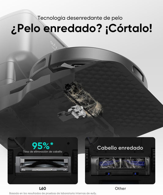 Eufy L60 Saugroboter Mit 5.000Pa Saugkraft, Anti-Haar-Verwicklung, 60-Tage-Absaugstation, Ipath-Laser-Navigation, Für Hartböden