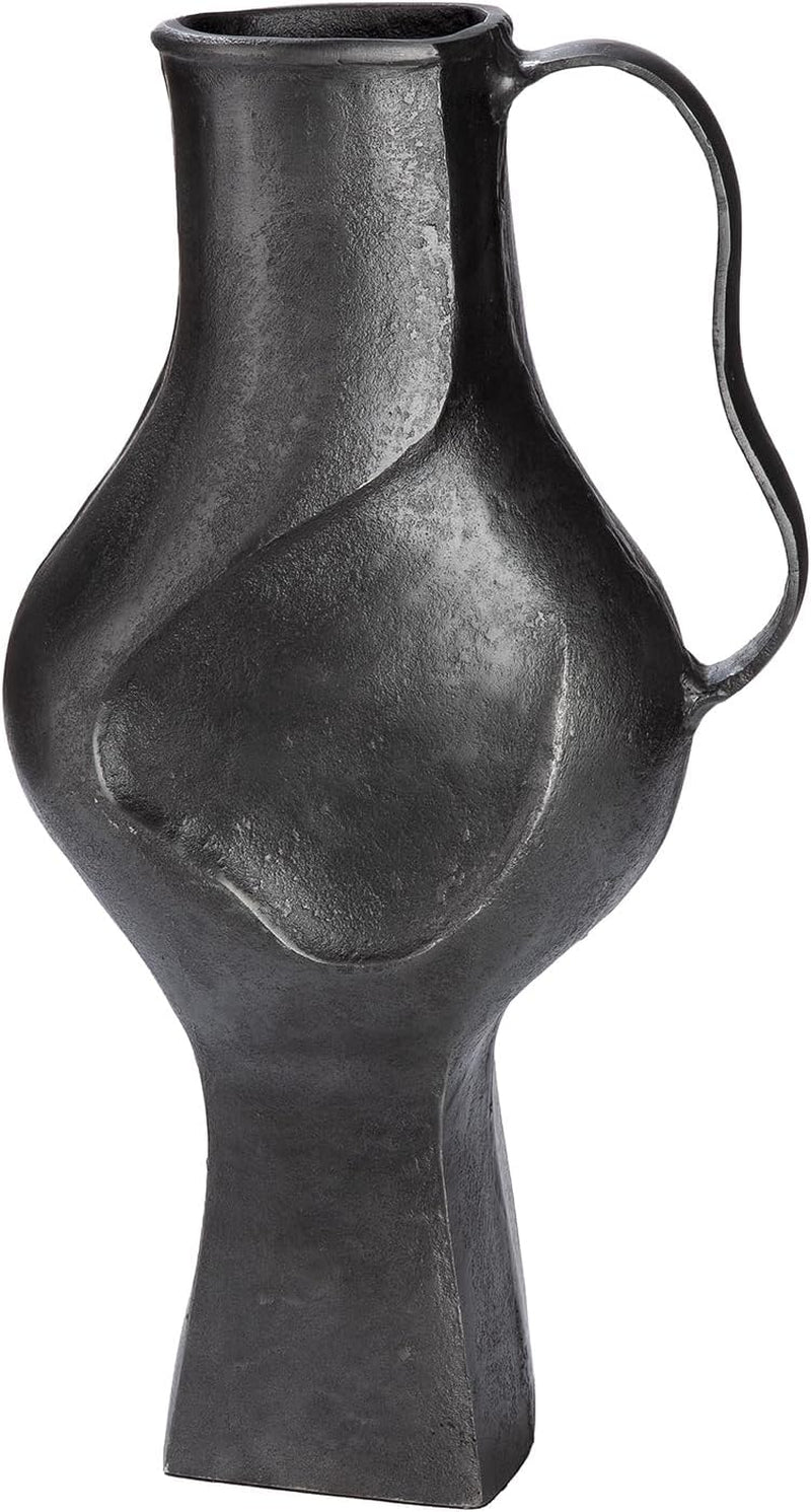 GILDE Vase Antigua Aus Aluminium - Bauchig - Schwarz - Höhe 43Cm X Breite 24Cm - Wasserdichte Blumenvase