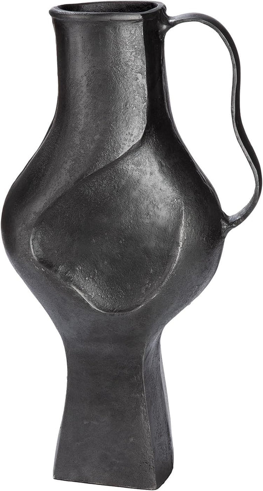 GILDE Vase Antigua Aus Aluminium - Bauchig - Schwarz - Höhe 43Cm X Breite 24Cm - Wasserdichte Blumenvase
