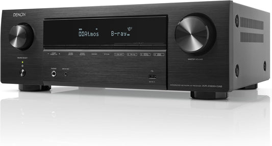 Denon AVR-X1800HDAB 7.2-Kanal Av-Receiver, Hifi Verstärker Mit Dolby Atmos, DTS:X, 6 HDMI Eingänge Und 1 Ausgang, 8K HDMI, Bluetooth, WLAN, Airplay 2, HEOS Multiroom, Alexa Kompatibel