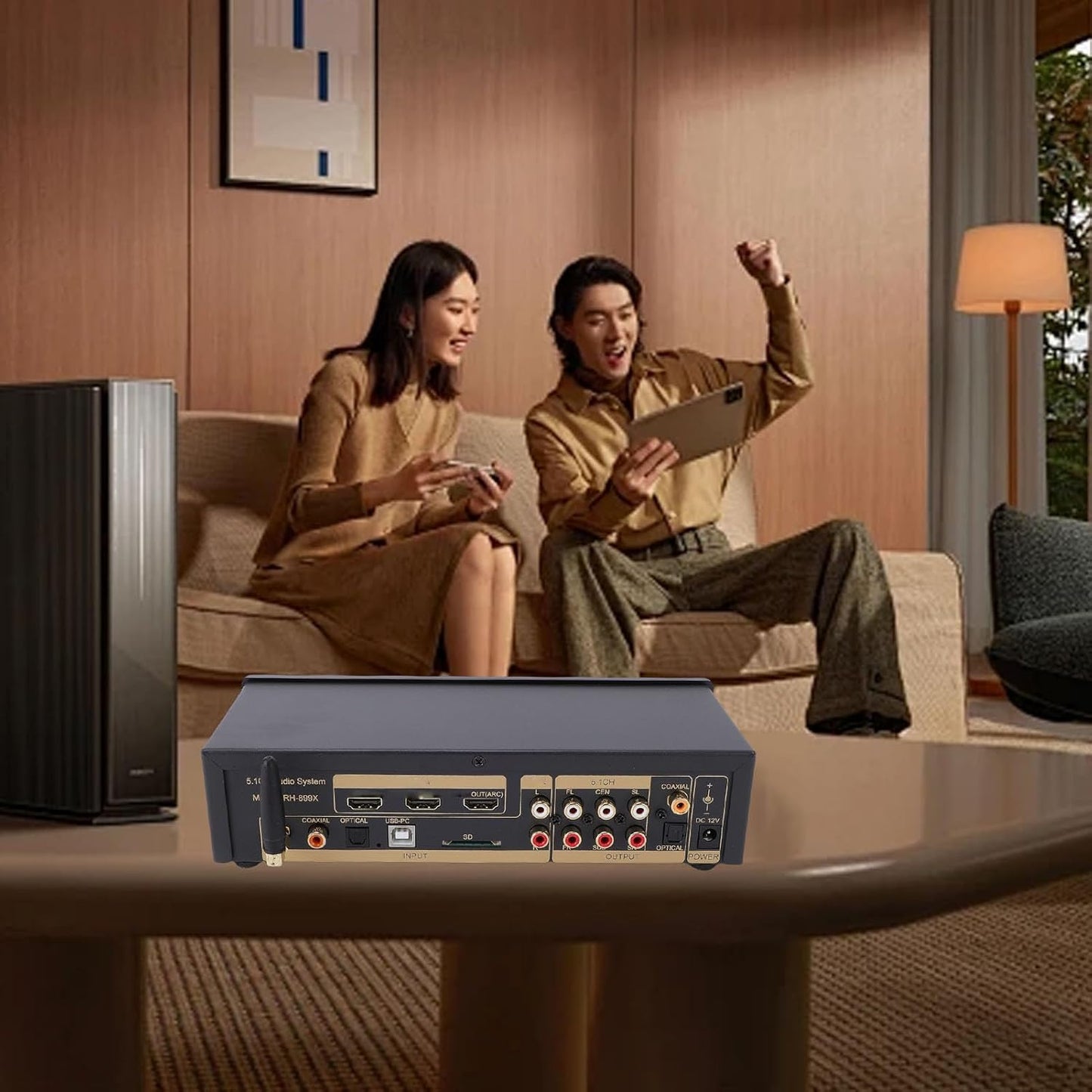 VBESTLIFE 5.1 Surround Sound Decoder, DTS AC3 LPCM Audio Decoder Mit Bluetooth 5.0, Optischer Koaxialeingang, Für Heimkino-Dvd-Player Tv-Set-Top-Box (Eu-Stecker)