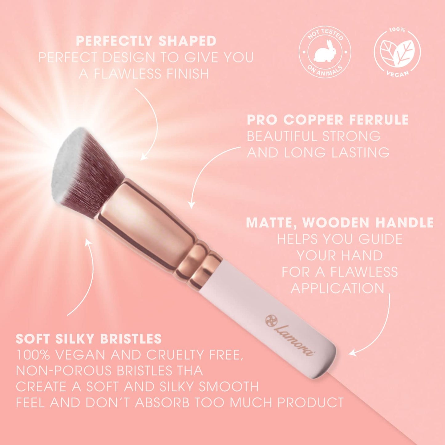 Make-Up Pinselset Kosmetik Kabuki - 10 Teiliges Premium Schminkpinsel Set (Puderpinsel Foundation Pinsel Inkl.) - Ideal Für Puder, Cremige Oder Flüssige Foundation - Super Geschenkidee