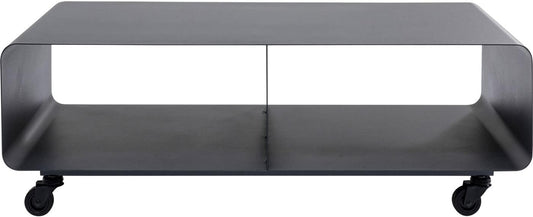 Kare Design Lowboard Lounge M, Grau, 30X90X42 Cm, Sideboard, Tv-Board, Stahl Gestell, Rollbar, Minimalistisch, Industrial, Wohnzimmer