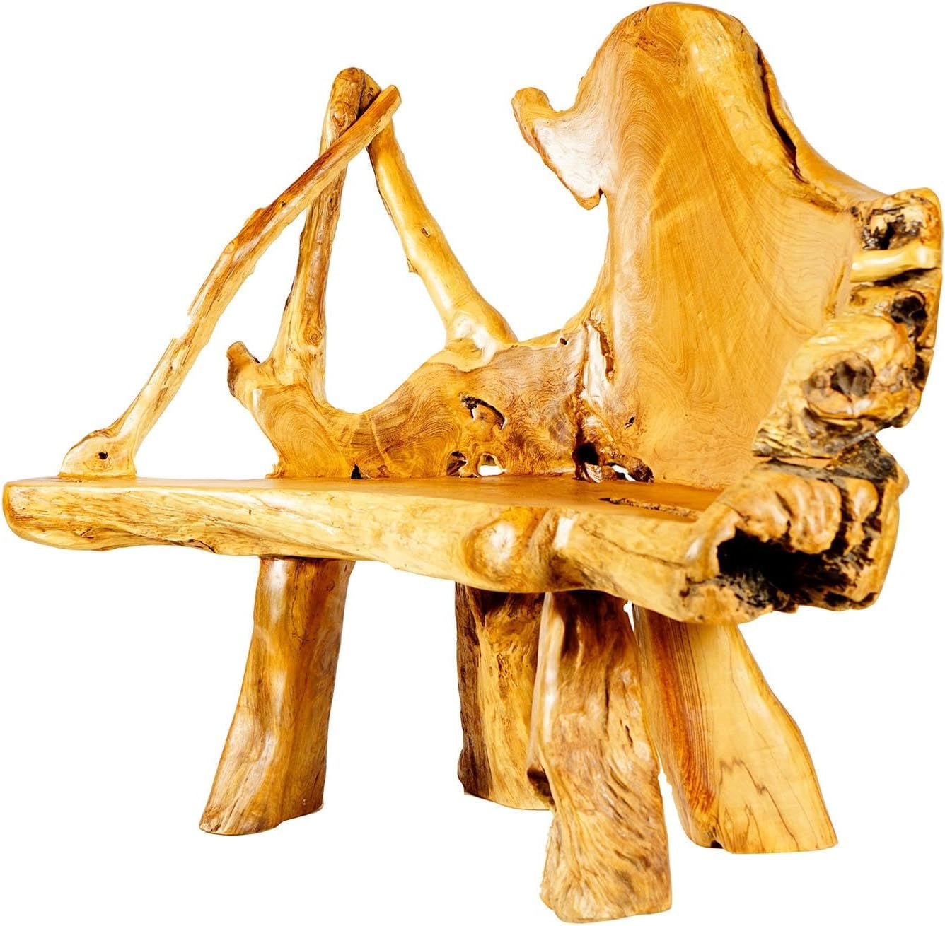 Windalf Hobbit Sitzbank Gartenbank RUBBY 134 Cm Handarbeit Wurzelholz