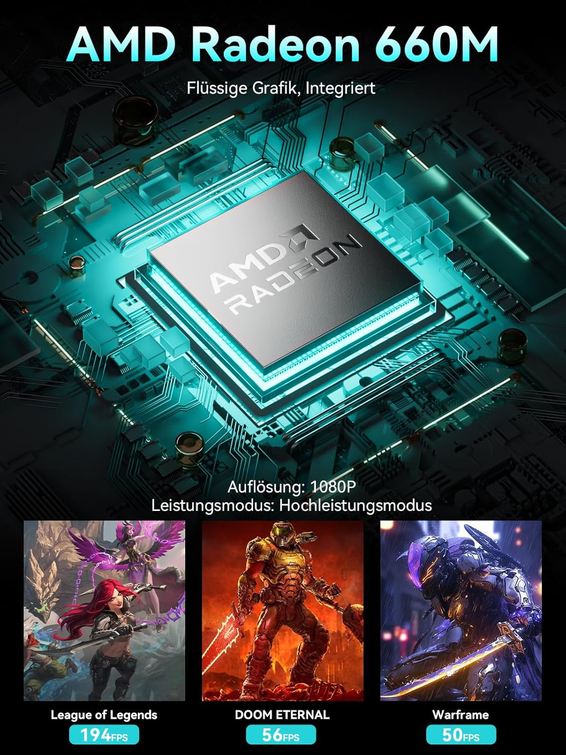 Gmktec AMD Mini Gaming PC Ryzen 5 Pro 6650H(Beats 5825U/7430U 6K/12T) Mini-Pc M8 16GB DDR5 6400, 1TB M.2 SSD, Mit Oculink|Dual 2.5G Lan|Wifi6E|Triple 8K Display, Micro PC Für Büro/Gaming/Zuhause