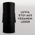 Make-Up Pinselset 15-Teilig Vegan | 12 Profi Schminkpinsel | Inkl. Blender, Reinigungsmatte & Pinselaufbewahrung Aus Veganem Leder | Prime Vegan Black | Schwarz | Luvia