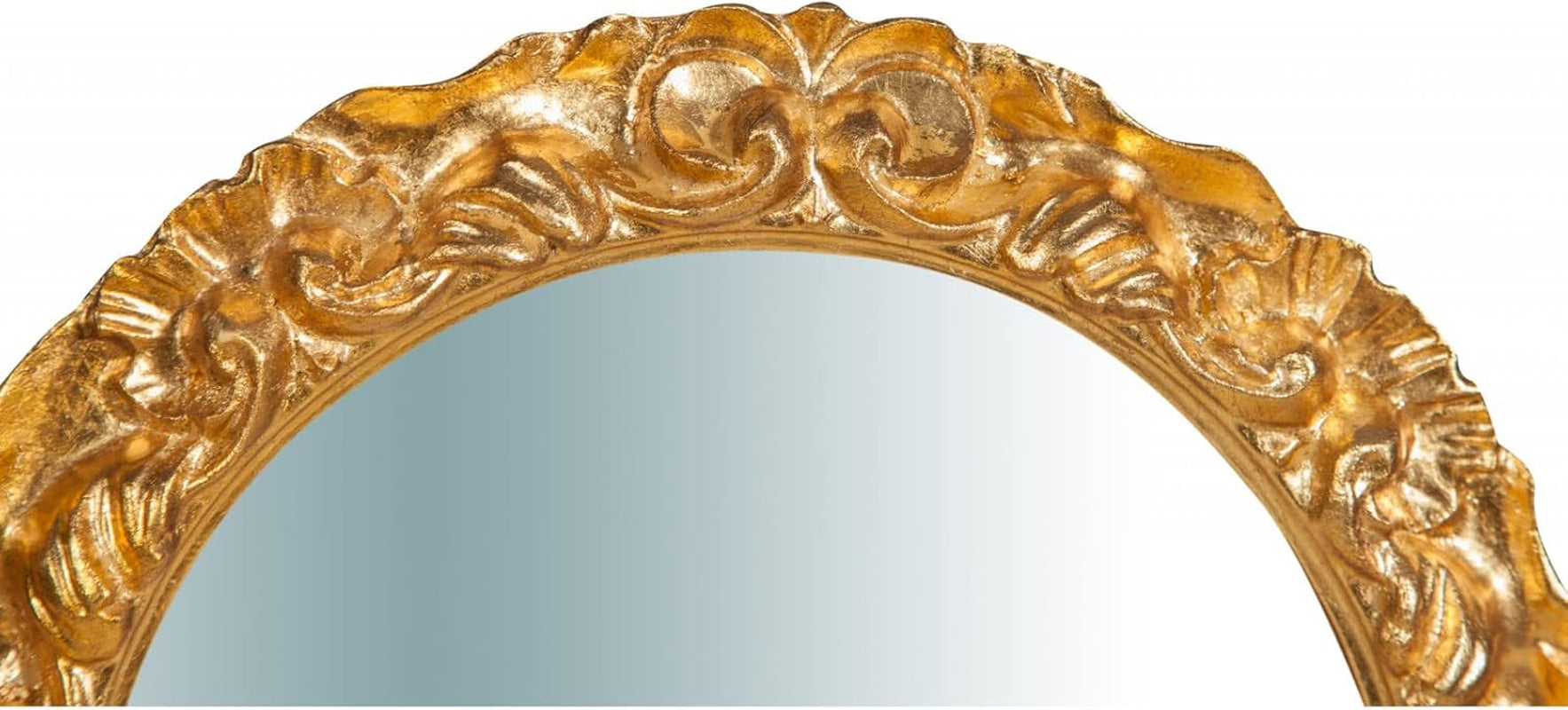 BISCOTTINI INTERNATIONAL ART TRADING Wandspiegel Für Badezimmer Und Schlafzimmer 42 X 42 X 4 Cm | Wandspiegel Mit Haken | Goldspiegel