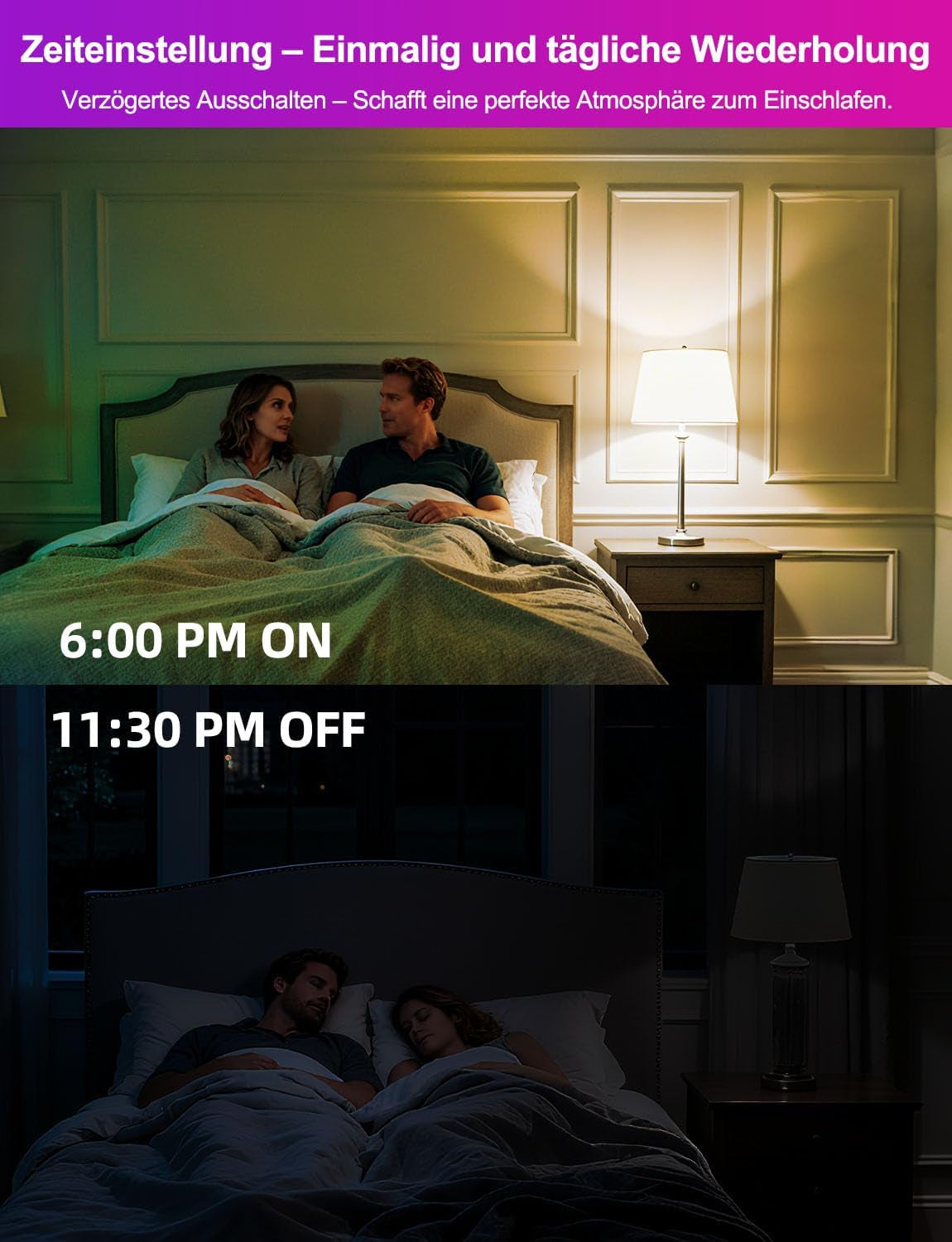 Ilc Alexa-Glühbirnen, Funktioniert Mit Alexa (Echo-Geräte Erforderlich), 12 W E27 Schraube, LED, Smart-Glühbirne, Farbwechsel, Farbtemperatur, Abstimmbar, 2700 K-6000 K + RGB (4 Stück)