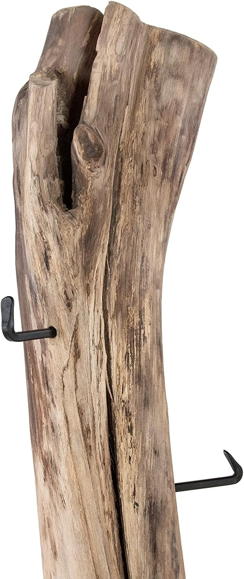 SAM Garderobe Zalacca Aus Teakholz, Naturbelassen, Garderobenständer Aus Massivem Wurzelholz, Kleiderständer Mit Metallstangengestell, 37 X 32 X 185 Cm