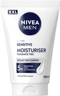 NIVEA MEN Sensitive Moisturiser, 24H Feuchtigkeitscreme Für Empfindliche Männerhaut, Beruhigende Gesichtscreme Zur Linderung Von Hautirritationen (100 Ml)