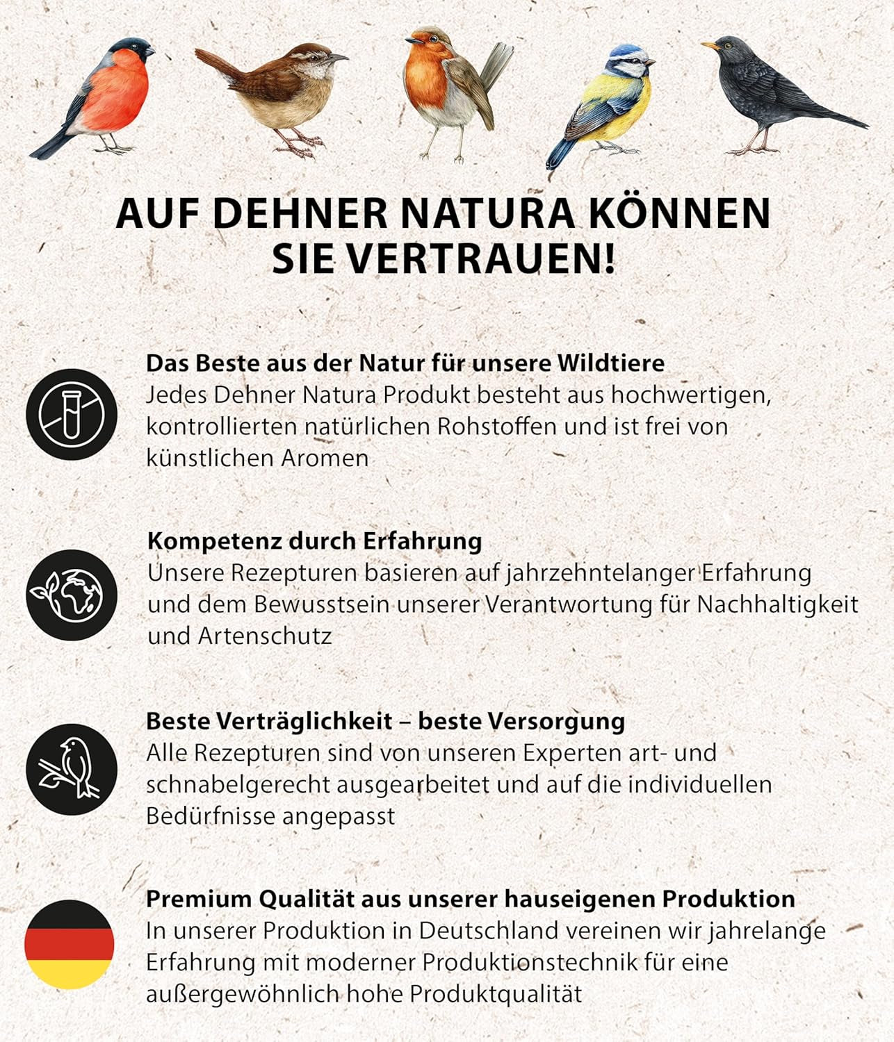 Dehner Natura Premium Wildvogelfutter, Streufutter Schalenfrei, Ganzjahresfutter Proteinreich / Energiereich, Hochwertiges Vogelfutter Für Wildvögel, 10 Kg