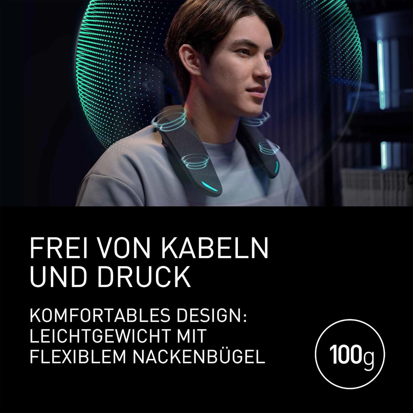 Panasonic SC-GNW30 Kabelloser Heimkino Nacken-Lautsprecher Surround Sound System Mit Integriertem Mikrofon; HDMI 2.1, USB, Bluetooth 9H Akkulaufzeit, Kompatibel Mit TV, PC, Macos, Ps4/Ps5/Switch/Xbox