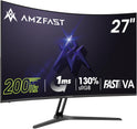Amzfast 27 Zoll Curved Gaming Monitor - 200Hz, 1920X1080 FHD, Fast VA Panel, 1500R, 1Ms Gtg, Srgb 130%, 3000:1 Contrast, HDR, Adapive Sync, Blaulichtfilter, VESA 100 * 100, HDMI2.0&DP1.2 - AMZG27C1
