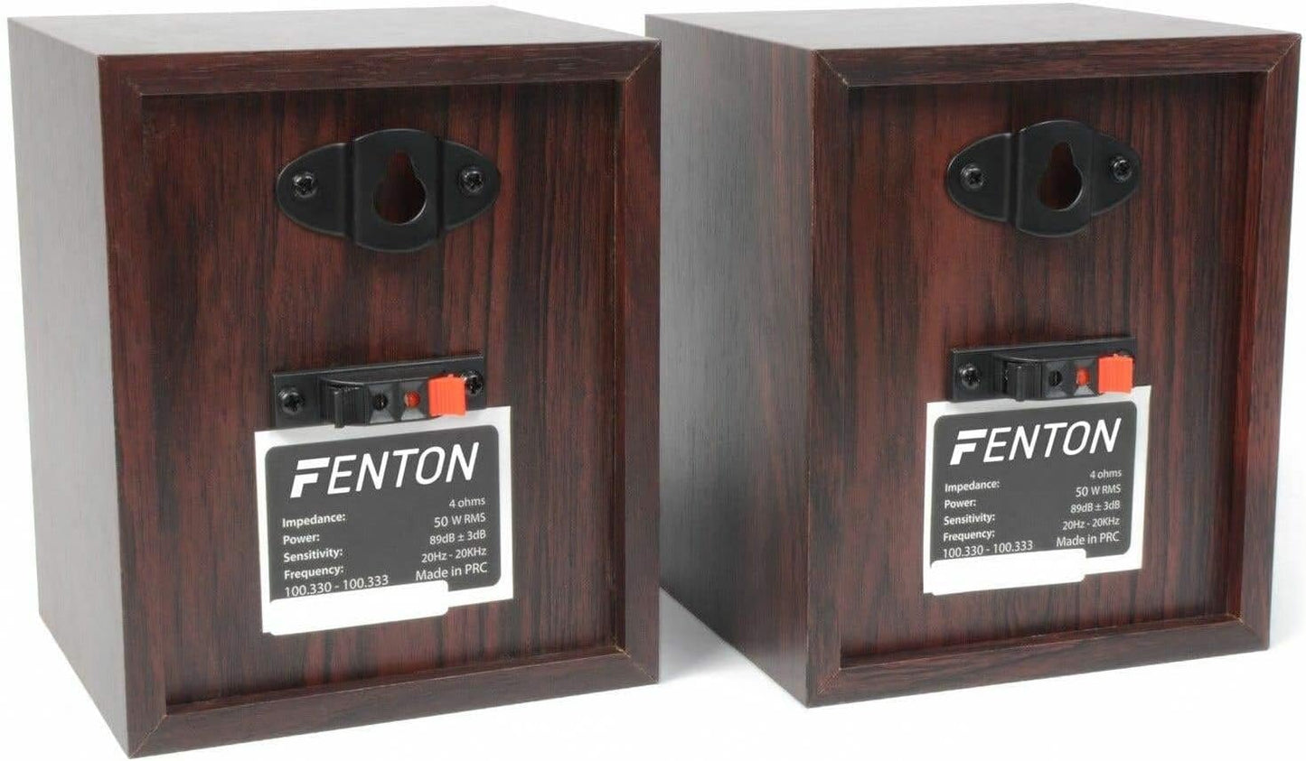 Fenton HF5W - Heimkino Musikanlage Für Audiosystem 1150 Watt - 5.0 Surround Sound System, 5-Teiliges Home Entertainment System, Heimkino Soundsystem, Für Zuhause, Wohnzimmer - Nussbraun