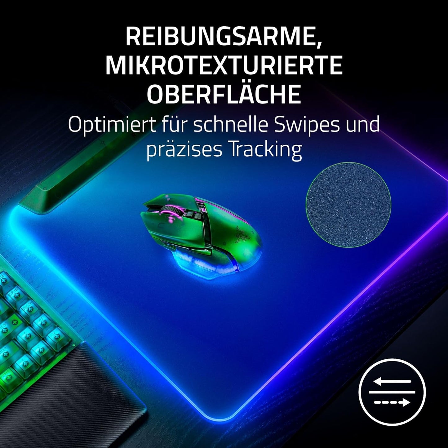 Razer Firefly V2 Pro Phantom Green Edition - Voll Beleuchtete Gaming-Mausmatte Mit Chroma RGB (USB 2.0-Hub, Mikrotexturierte Oberfläche, Rutschfeste Unterlage) Phantom Green