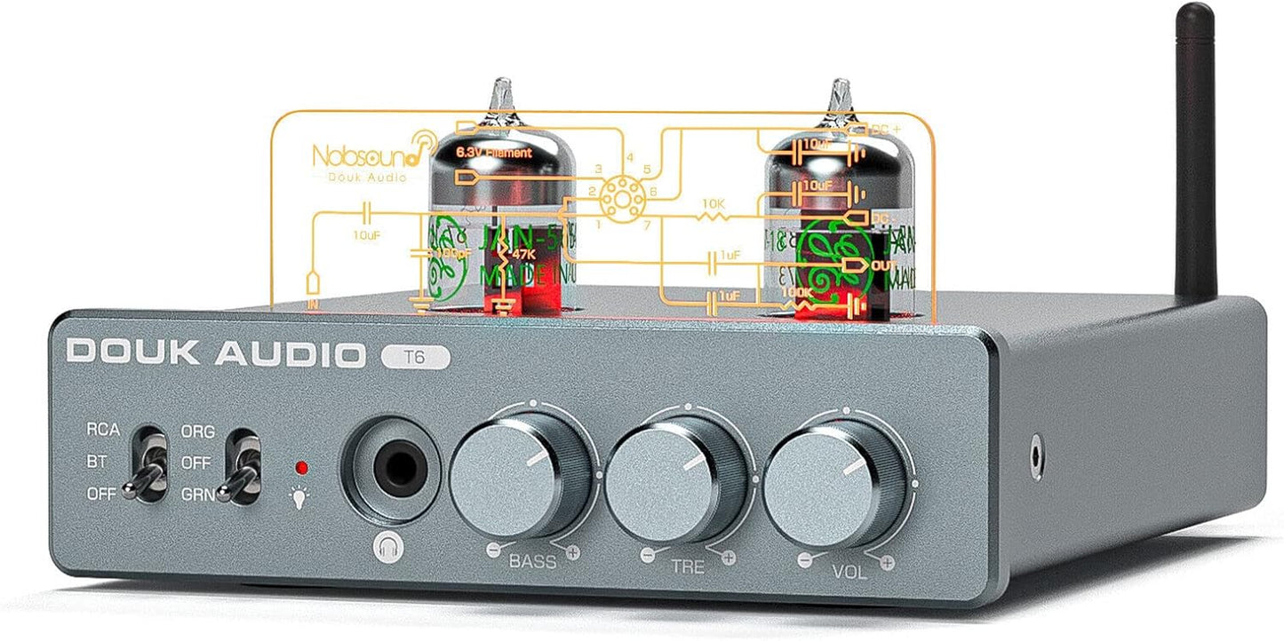 Hifi Bluetooth 5.1 Röhrenverstärker Tube Stereo Amplifier Audio Empfänger Röhren Kopfhörer Verstärker 80W×2