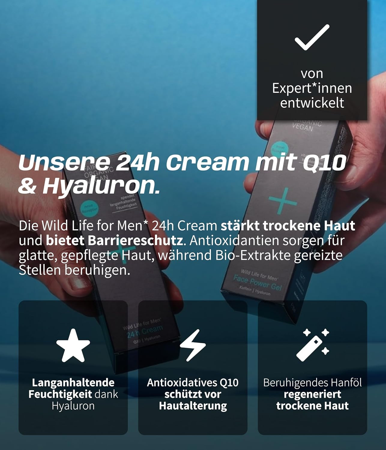 I+M® Herren Gesichtscreme 50Ml · 24H Cream · Beruhigend & Feuchtigkeitsspendend · Gesichtspflege Mit Hyaluronsäure & Q10 Für Männer · Hautpflege Für Trockene Haut · Vegan, Naturkosmetik