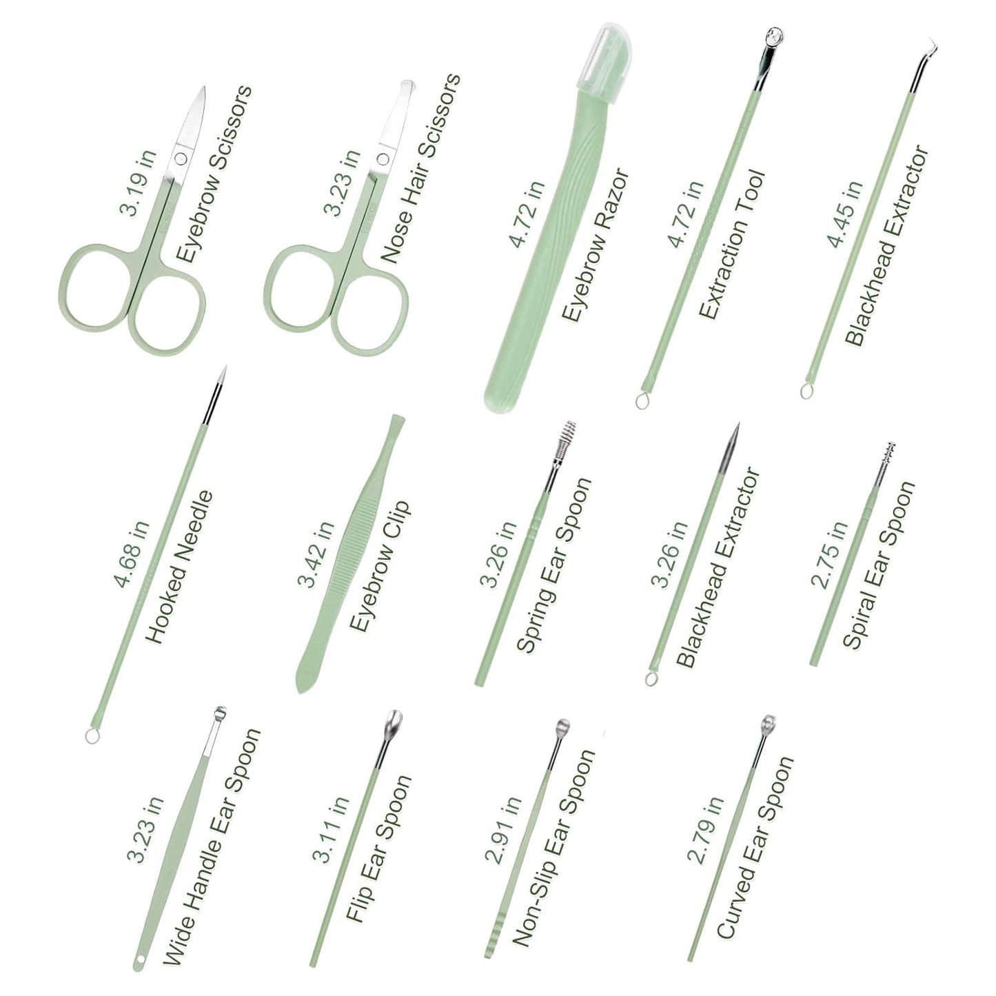 Madenia Nagelknipser Set Professionelle: 35 in 1 Tragbaren Maniküre Pediküre Set Für Zuhause & Reisen, Edelstahl Nagelknipser Beauty Nagelpflege Werkzeuge Kit Für Männer Und Frauen (Grün)