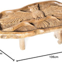 Windalf Handgearbeiteter Design Eulen Couchtisch Miana 106 Cm Großer Uhu Wohnzimmertisch Mit Glasplatte UNIKAT Wurzelholz