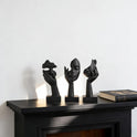 Schwarze Heimdekoration Akzentkunst Frau Gesicht Statue Sammlerstück Statue Für Modernes Zuhause Wohnzimmer Bücherregal Schwarz Schreibtisch Dekor 3-Teiliges Set