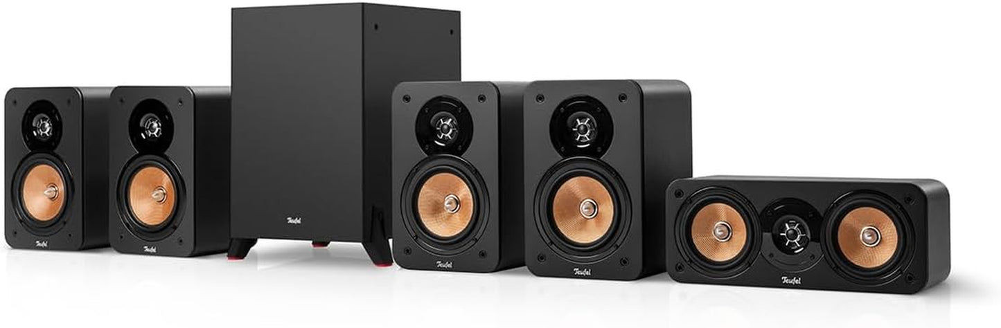 Teufel Ultima 20 5.1 Surround Sound System, Front- Oder Downfire-Subwoofer (Optional Kabellos Ansteuerbar), Bassreflex, Hifi Heimkino Soundsystem (Schwarz)