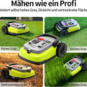 M10 Rasenmäher Roboter, Mähroboter Ohne Begrenzungskabel Für Rasenflächen Bis 1000M², Vision+Rtk Fusion-Mapping ,Smart-Navigation, Hindernisvermeidung, App-Steuerung