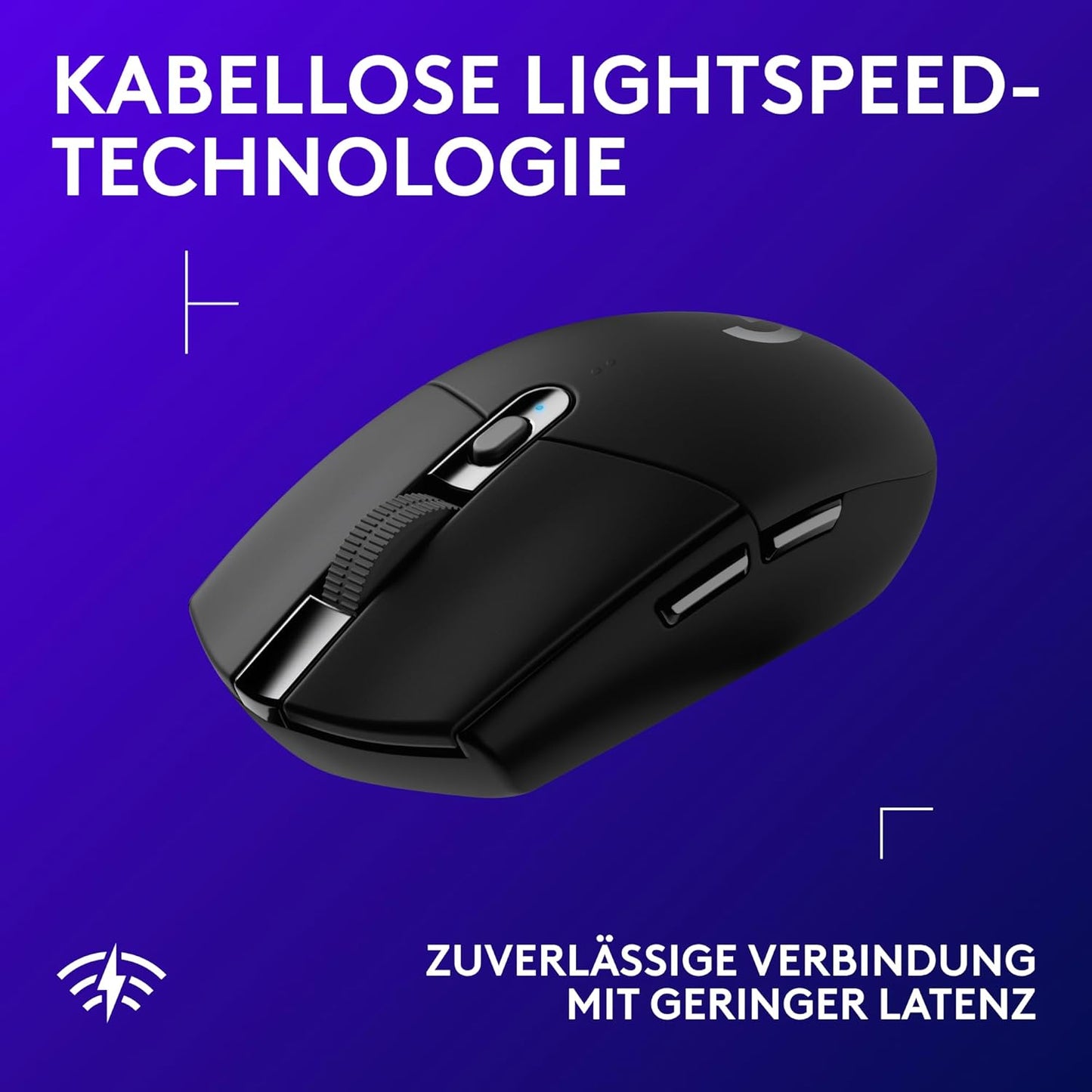 Logitech G305 LIGHTSPEED Kabellose Gaming-Maus Mit HERO 12K DPI Sensor, Wireless Verbindung, 6 Programmierbare Tasten, 250 Stunden Akkulaufzeit, Leichtgewicht, Pc/Mac - Schwarz