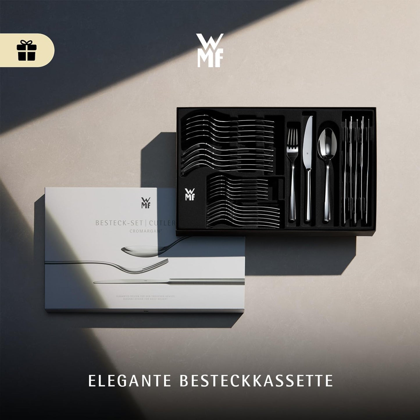 WMF Boston Besteckset 30-Teilig Für 6 Personen – Cromargan Edelstahl 18/10, Poliert Und Rostfrei, Spülmaschinenfest, Monobloc-Messer Mit Langlebiger Schärfe, Elegantes Essbesteck Für Alltag Und Gäste