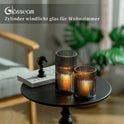 Glasseam Verstärktes Windlicht Glas Kerzengläser: 2Er Set Schwarz Kerzenglas Kerzenhalter Stumpenkerzen Für Tischdeko Glaszylinder Für Kerzen Modern Vase Windlicht Outdoor Für Deko Wohnzimmer