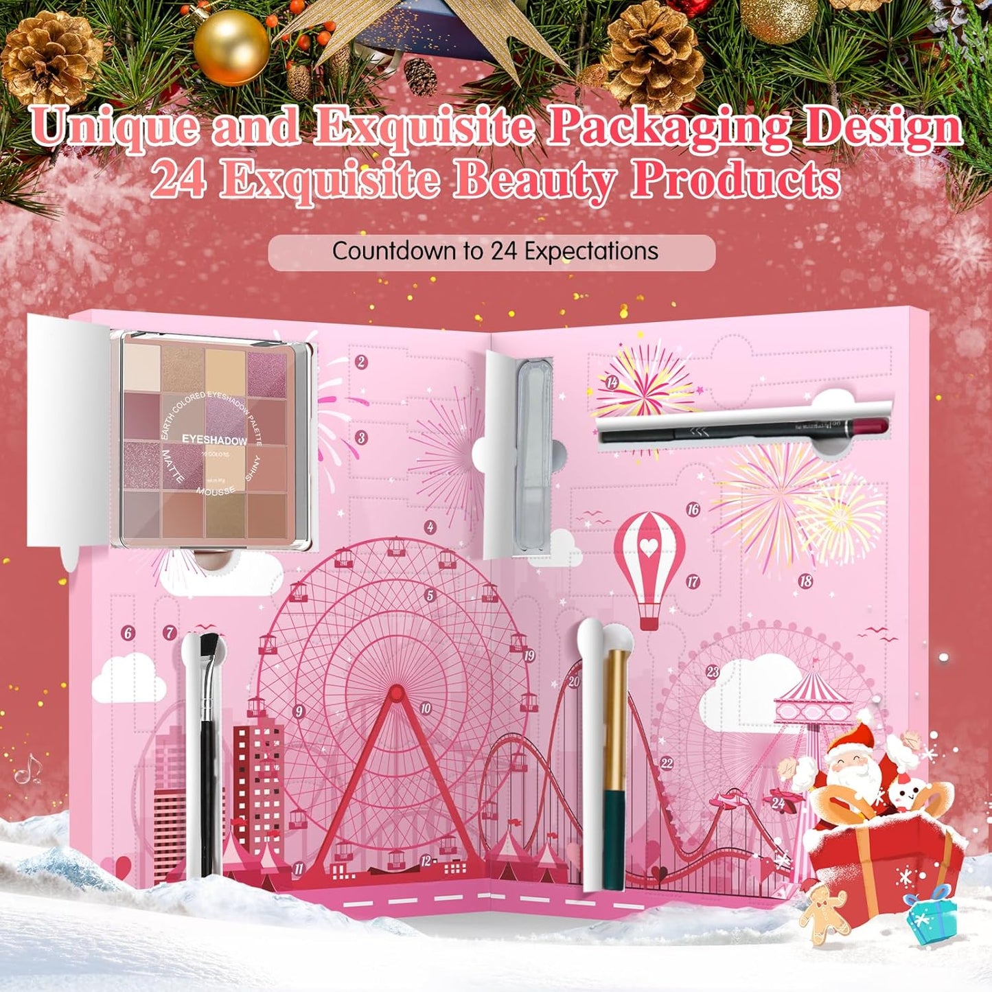Beauty Adventskalender 2025 Mit Exquisite Kosmetik 24 Stück Bestes Geschenk Schönheitsprodukte Für Mädchen Frauen Teenager Für Abwechslungsreiche Verwöhnende Und Stylische Adventszeit Festival