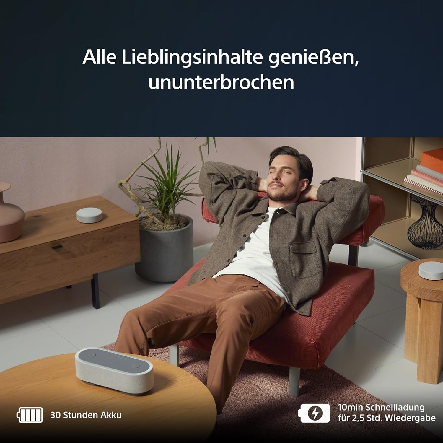 Sony HT-AX7 Tragbares Heimkinosystem - Kinosound Überall Mit 360° Raumklang - Bis Zu 30 Stunden Akkulaufzeit - Bluetooth-