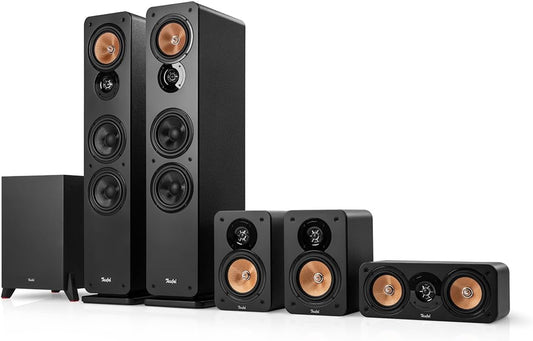 Teufel Ultima 40 Mk4 5.1 Soundsystem Home Cinema - Surround Sound System Heimkino Mit Mächtiger Subwoofer, Bassreflex, Kevlar Mitteltöner - Schwarz