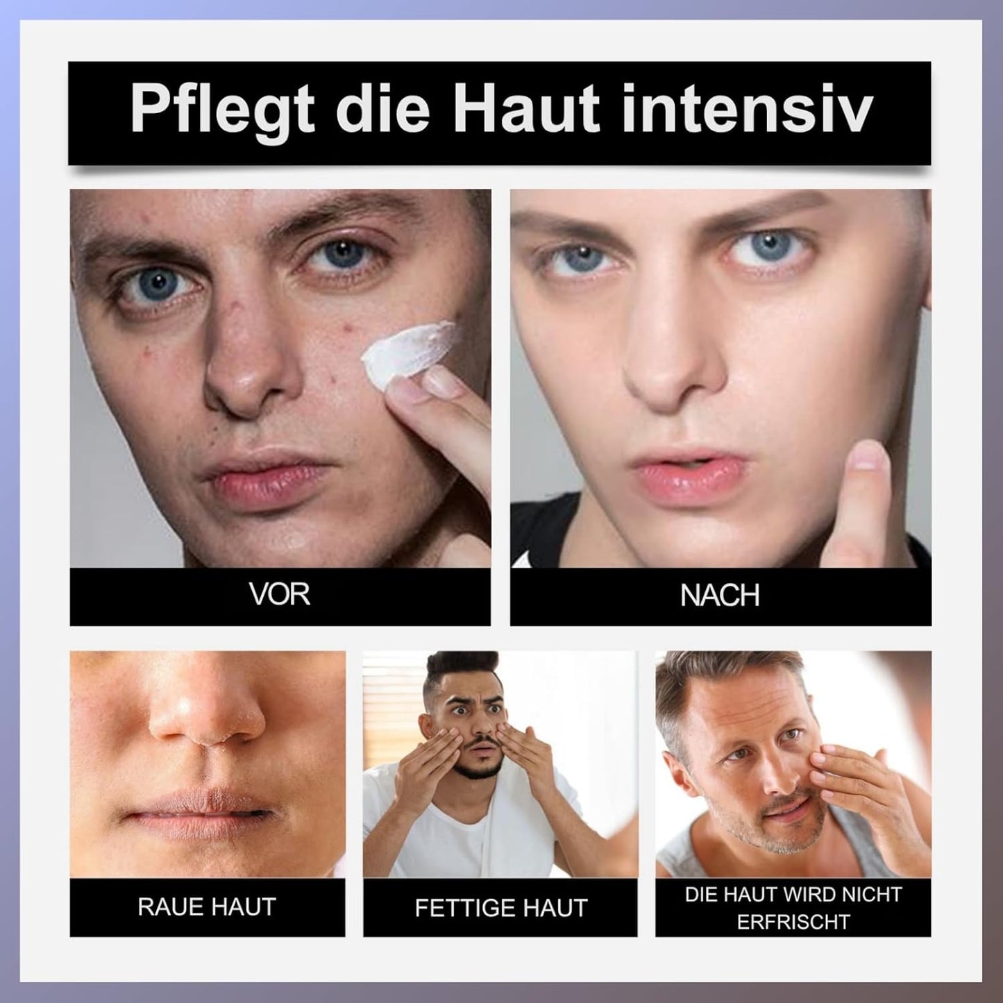 Herren Hautpflege Set, Anti-Aging Gesichtspflege Set Mit Reiniger,Peeling,Serum,Augencreme & Gesichtscreme, Straffende Geschenke Skincare Set Für Männer Weihnachtsgeschenke Herren Pflegeset (5-Teilig)