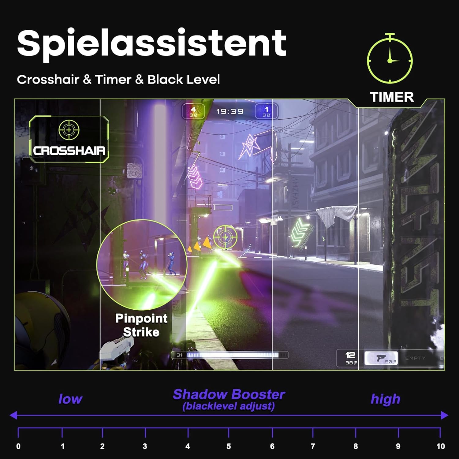 Amzfast 27 Zoll Curved Gaming Monitor - 200Hz, 1920X1080 FHD, Fast VA Panel, 1500R, 1Ms Gtg, Srgb 130%, 3000:1 Contrast, HDR, Adapive Sync, Blaulichtfilter, VESA 100 * 100, HDMI2.0&DP1.2 - AMZG27C1