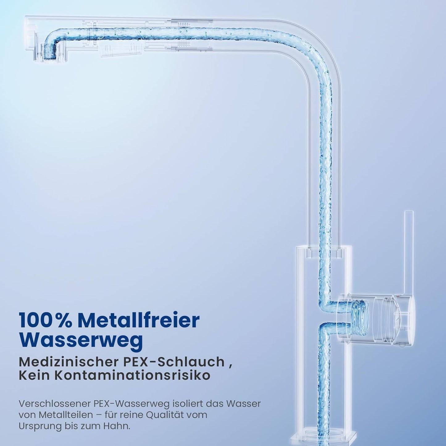 CECIPA Wasserhahn Küche Schwarz Ausziehbar, Küchenarmatur Mit Brause Ausziehbar, Mischbatterie Küche Schwarz Matt, Armatur Mit 2 Wasserstrahlarten, Spültischarmatur Edelstahl, Kitchen Tap 360° Drehung
