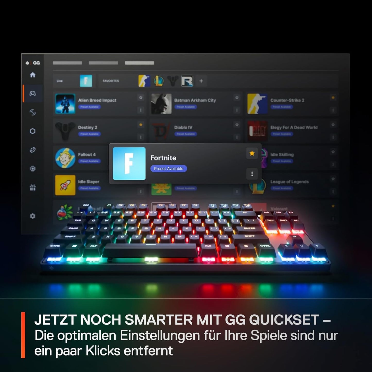 Steelseries Apex Pro TKL Gen 3 - Gaming Keyboard - Hall Effect Switches; Omnipoint 3.0 - Adjustable Actuation - Game-Ready Presets - Rapid Trigger, Protection Mode, Rapid Tap/Socd - German QWERTZ